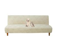 OBASDFD Fodera Universale For Futon Senza Braccioli, Elasticizzata E Lavabile, For Divani Letto(Beige,S)