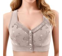 OBASDFD Front Closure Bra for Comfortable, Seamless Undershirt, Unpadded, Wireless, Provides Full Coverage, Soft, Breathable And Ideal for Everyday Wear, Purple, 18(Gray,14)