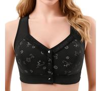 OBASDFD Front Closure Bra for Comfortable, Seamless Undershirt, Unpadded, Wireless, Provides Full Coverage, Soft, Breathable And Ideal for Everyday Wear, Purple, 14(Black,14)