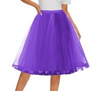 OBASDFD Gonna corta da donna in tulle, per danza classica, 2026, glitterata, Blu, L