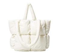 OBASDFD Ladies Large Quilted Tote Bag, Winter Soft Shoulder, Clear Handbag(White)