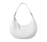 OBASDFD Ladies Shoulder Bags Half Moon Clutch Bag Women Leather(White)