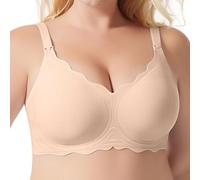 OBASDFD Lightweight Plain Thin Adjustable Shoulder Strap for Women Saggy Maternity Nursing Bra, Beige, XL(Beige,XXL)