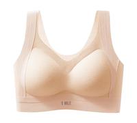OBASDFD Lingerie Bra in Large Sizes, Lace with Beautiful Back, Comfortable Underwired with Adjustable Straps Cups, Seamless Bralette, Pink, XXL(Beige,XXL)