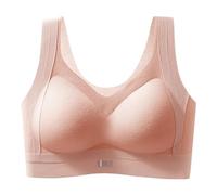 OBASDFD Lingerie Bra in Large Sizes, Lace with Beautiful Back, Comfortable Underwired with Adjustable Straps Cups, Seamless Bralette, Pink, 3XL(Beige,M)
