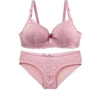 OBASDFD Lingerie Set for Women Lace Bra And Panty Set Push Up Underwire Bra Padded Sexy Adjustable 2 Piece Set Dark Blue(Pink,3X-Large)