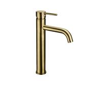 OBASDFD Miscelatore Monocomando for Lavabo in Oro Spazzolato con Cartuccia in Ceramica for Acqua Calda/Fredda(4)