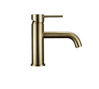 OBASDFD Miscelatore Monocomando for Lavabo in Oro Spazzolato con Cartuccia in Ceramica for Acqua Calda/Fredda(10)