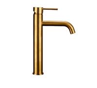 OBASDFD Miscelatore Monocomando for Lavabo in Oro Spazzolato con Cartuccia in Ceramica for Acqua Calda/Fredda(5)