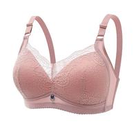 OBASDFD Non Magnetic Steel Ring Top Bra Shoulder Strap Yoga Exercise Thin Sleep Lace Underwear for Women, a, XL(XL)