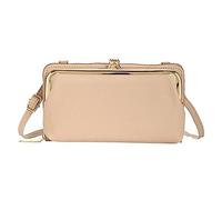 OBASDFD Nuova Borsa Da Pranzo Elegante A Tracolla For Cellulare Con Supporto For Cornice In Pelle(Beige)