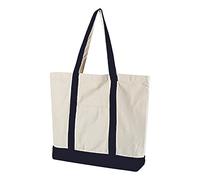 OBASDFD Portable Canvas Small Shoulder Bag Medium Supermarket Large Capacity Zipper(Black)