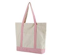 OBASDFD Portable Canvas Small Shoulder Bag Medium Supermarket Large Capacity Zipper(Pink)