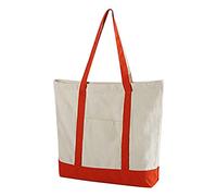 OBASDFD Portable Canvas Small Shoulder Bag Medium Supermarket Large Capacity Zipper(Red)