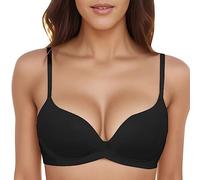 OBASDFD Push Up Bra Women's T-Shirt with Padded Bralette Without Underwire Seamless Comfortable Soft Cup, White, 34A/B(Black,38A/B)