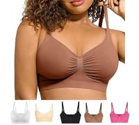 OBASDFD Reggiseno con Chiusura Frontale for Donne Anziane - Senza Ferretto, Morbido E Confortevole(Khaki,Medium)