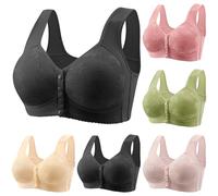 OBASDFD Reggiseno Correttore Posturale Senza Ferretto, con Chiusura Frontale in Pizzo E, for Taglie Forti da Donna(Black,XXL)