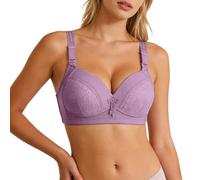 OBASDFD Reggiseno Senza Ferretto for Taglie Grandi, Supporto Completo, Comfort con Coppe Morbide, Viola Chiaro, 20(Purple,14)