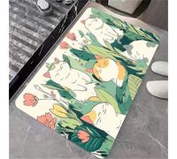 OBASDFD Retro Checkered Diatomaceous Earth Bath Mat, Non-Slip Super Absorbent Fast Drying Bathroom Kitchen Rug(#4,20x31Inch (50 * 80cm))