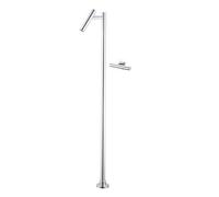 OBASDFD Rubinetto da Bagno Terra, Miscelatore Verticale for Lavabo Alto con Maniglia Singola, Finitura Nera, Colonna Acqua Calda/Fredda, Attacco G1/2(Chrome)