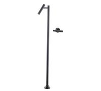 OBASDFD Rubinetto da Bagno Terra, Miscelatore Verticale for Lavabo Alto con Maniglia Singola, Finitura Nera, Colonna Acqua Calda/Fredda, Attacco G1/2(Black)