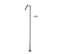 OBASDFD Rubinetto da Bagno Terra, Miscelatore Verticale for Lavabo Alto con Maniglia Singola, Finitura Nera, Colonna Acqua Calda/Fredda, Attacco G1/2(Brushed)