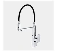 OBASDFD Rubinetto da Cucina con Doccetta Estraibile, Compatibile Filtro Acqua, Riempitore for Pentole in Ottone, Calda/Fredda - Cromato(Cromo)