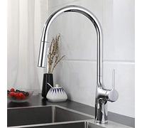 OBASDFD Rubinetto da Cucina con Spruzzatore Estraibile E Rotazione A 360°, Ugello for Acqua Calda Fredda A 2 modalità, in Ottone for Il Risparmio Idrico for Lavelli(Brushed)