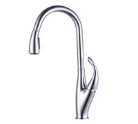 OBASDFD Rubinetto da Cucina con Spruzzatore Estraibile in Ottone, Doppia Funzione, Telescopico, Rotazione A 360°, Acqua Calda E Fredda, Antispruzzo for Lavelli - Nero, Spazzolato(Brushed)