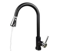 OBASDFD Rubinetto da Cucina Estraibile Sensibile al Tocco, Miscelatore Caldo/Freddo, Finitura Oro Nero, Montaggio A Foro Singolo(Not Touch-Black chro)