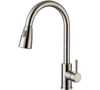 OBASDFD Rubinetto da Cucina Girevole a 360°, Miscelatore monocomando in Acciaio Inox con valvola in Ceramica, Montaggio su lavello monoforo for Uso Domestico e nei ristoranti Moderni