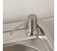 OBASDFD Rubinetto da Cucina in Acciaio Inossidabile con Montaggio A Parete, Doccetta Girevole, Miscelatore E Dispenser di Sapone, Maniglia A Un Foro(Soap Dispenser)