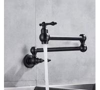 OBASDFD Rubinetto da Cucina Pieghevole Cromato con Rotazione A 360°, Acqua Fredda Singola, Prolunga for Lavaggio Verdure(Black)