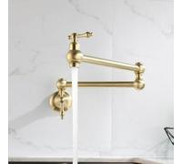 OBASDFD Rubinetto da Cucina Pieghevole Cromato con Rotazione A 360°, Acqua Fredda Singola, Prolunga for Lavaggio Verdure(Nickel Gold)