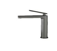 OBASDFD Rubinetto for Bagno Alto in Ottone con Maniglia Singola, Miscelatore ad Arco Finitura Bronzo for lavabo e lavello(166A Gray Short)
