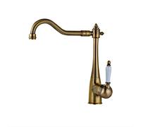 OBASDFD Rubinetto for Bagno in Bronzo Verde Rame, Maniglia Singola Antica, Beccuccio Girevole con Cartuccia in Ceramica, Montaggio A Pavimento