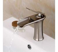 OBASDFD Rubinetto for Lavabo A Cascata in Ottone Anticato, Miscelatore Sottopiano A Doppia Maniglia con Valvola in Ceramica, for da Bagno Vintage