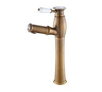 OBASDFD Rubinetto for Lavabo da Bagno Ad Arco Alto, Miscelatore Monocomando for Acqua Calda E Fredda con Bocca Estraibile, Maniglia in Ceramica di Rame for Lavandini Cucina sopra Il Piano Lavoro