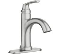 OBASDFD Rubinetto for lavabo da Bagno in Nichel Spazzolato con Piastra di Supporto Opzionale, Rubinetto a Parete monoforo, for Acqua Fredda for e Mobile, Design Facile Installazione(Faucet Only)