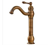 OBASDFD Rubinetto for Lavabo da Bagno in Stile Antico, Monocomando in Ottone con Lavorazione Artigianale, for Appoggio sopra Il Piano for Bagni Moderni