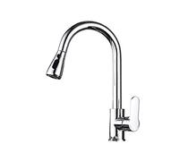 OBASDFD Rubinetto for Lavello da Cucina Commerciale in Acciaio Inox con Braccio Girevole A Doppio Snodo, Miscelatore Caldo E Freddo Pieghevole Ed Estensibile, Maniglia Singola, Nero
