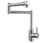 OBASDFD Rubinetto for Lavello da Cucina con Montaggio A Parete, Girevole Pieghevole A Doppio Snodo, Miscelatore Monoforo Maniglia Singola in Acciaio Inox(Dual Mode)