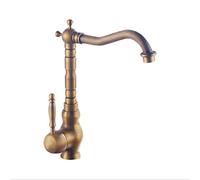 OBASDFD Rubinetto for Lavello da Cucina Girevole A 360 Gradi, Miscelatore Monocomando con Finitura in Ottone Anticato E Controllo Acqua Calda/Fredda