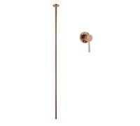 OBASDFD Rubinetto for Vasca in Ottone con Miscelatore monocomando, Rubinetto for Doccia a Parete Grigio for Acqua Calda e Fredda(Rose Gold Wall)