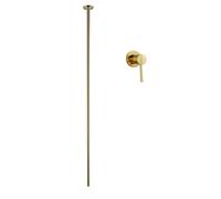 OBASDFD Rubinetto for Vasca in Ottone con Miscelatore monocomando, Rubinetto for Doccia a Parete Grigio for Acqua Calda e Fredda(Gold Wall)