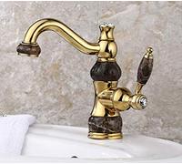 OBASDFD Rubinetto Monocomando for Bagno, Miscelatore for Lavabo in Rame Anticato con Bocca Girevole A 360° for Acqua Calda/Fredda (8,27 Pollici)