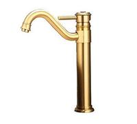 OBASDFD Rubinetto Monocomando Vintage for Bagno, Struttura in Rame Massiccio, Miscelatore con Valvola in Ceramica E Beccuccio Anti-Schizzi, Finitura Oro