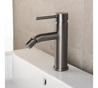 OBASDFD Rubinetto monoforo for Bagno in Oro Spazzolato, Miscelatore for Bidet in Ottone con Acqua Calda e Fredda for lavandino(Gunmetal)