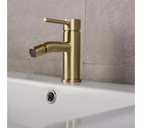 OBASDFD Rubinetto monoforo for Bagno in Oro Spazzolato, Miscelatore for Bidet in Ottone con Acqua Calda e Fredda for lavandino(Brushed Gold)