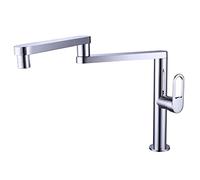 OBASDFD Rubinetto Riempi-pentola in Ottone Cromato con Beccuccio A Doppia modalità, Braccio Girevole Pieghevole Ed Estensibile, Maniglia Singola for Acqua Calda E Fredda